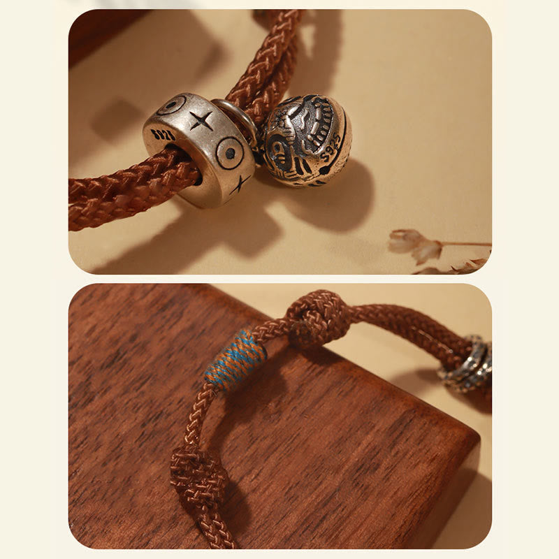 Wear FengShui 925 Sterling Silver Gold Swallowing Beast Koi Fish Wealth Handcrafted Braided Bracelet