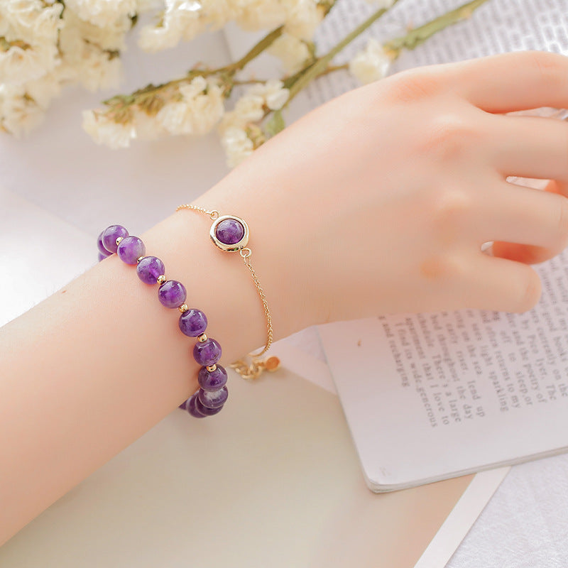 Wear FengShui Sun Stone Strawberry Quartz Crystal Positive Bracelet