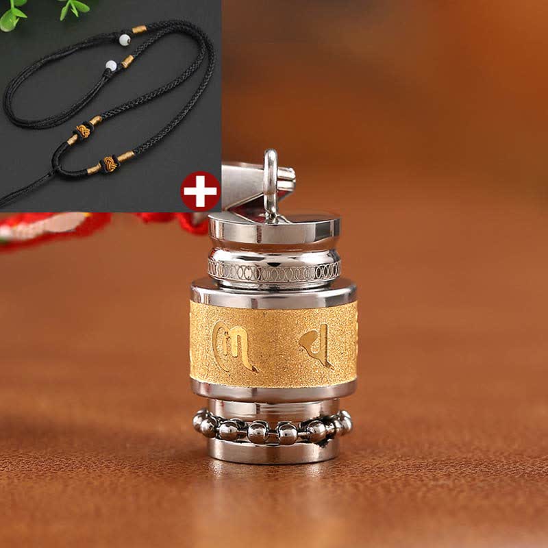 Wear FengShui Tibet Om Mani Padme Hum Shurangama Mantra Titanium Steel Wisdom Amulet Necklace Pendant