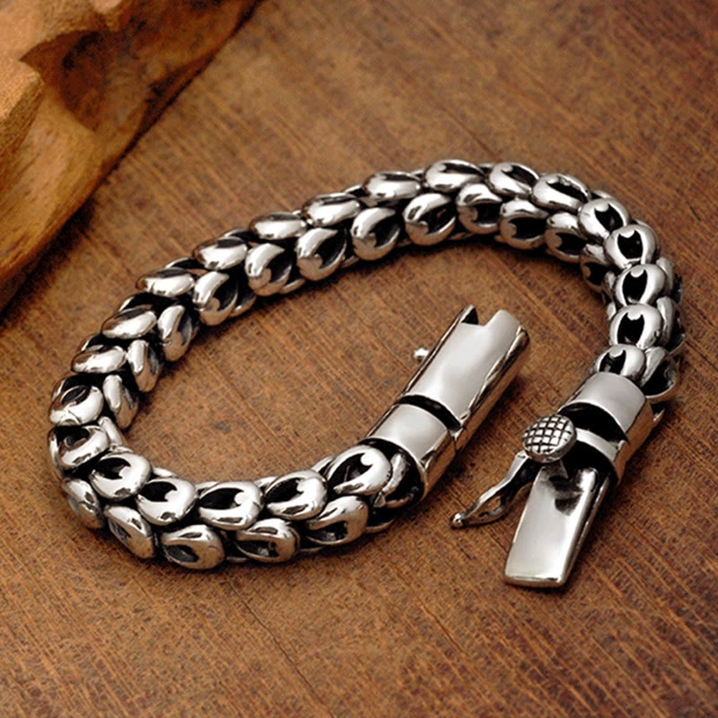 Wear FengShui Retro Dragon Scale Pattern Success Strength Bracelet