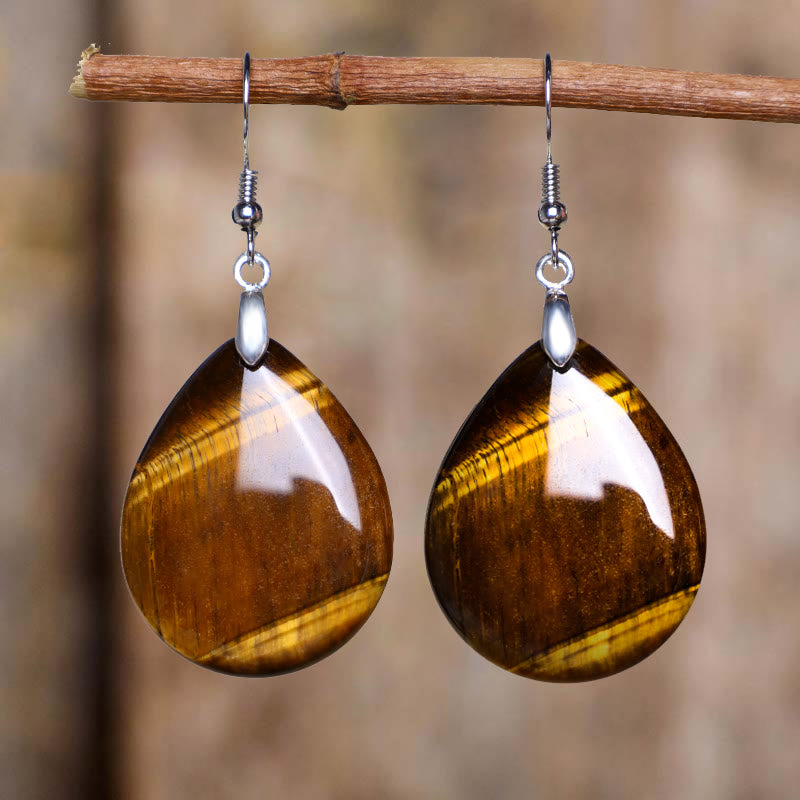 Wear FengShui Natural Aventurine Dangle Healing Drop Earrings