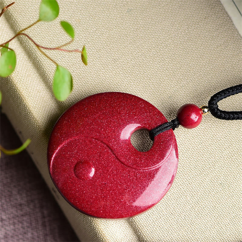 Wear FengShui Laughing Buddha Yin Yang Chinese Zodiac Gourd Natural Cinnabar Blessing Necklace Pendant