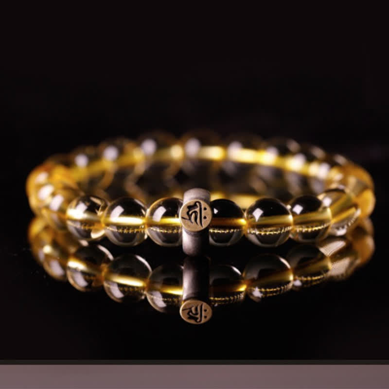 Wear FengShui 925 Sterling Silver Chinese Zodiac Natal Buddha Citrine Protection Bracelet