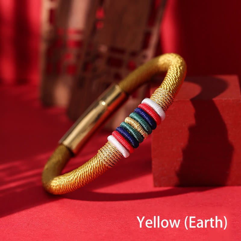 Wear FengShui Tibetan Handmade Colorful King Kong Knot Five Elements Luck Braid String Bracelet