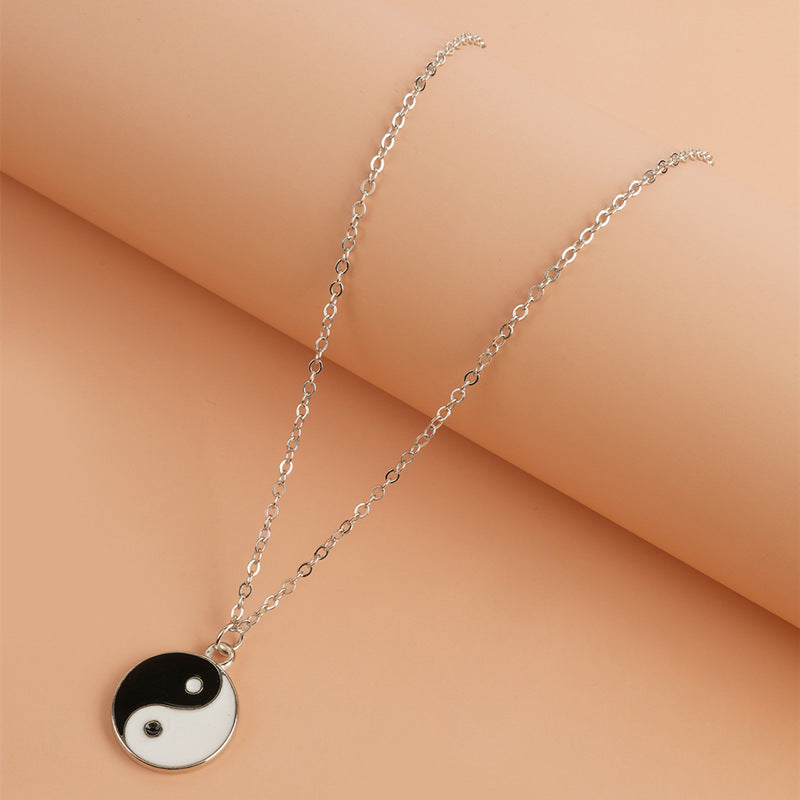 Wear FengShui 2Pcs Yin Yang Harmony Balance Necklace Pendant