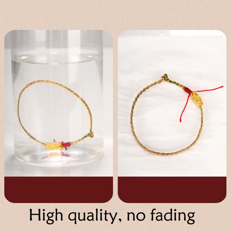 Wear FengShui Year of the Dragon Handmade Colorful Dragon Carved Success Braided Bracelet