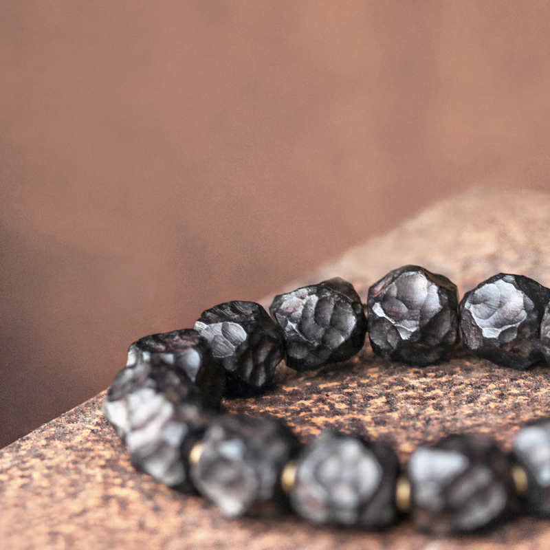 Wear FengShui Ebony Wood Copper Peace Balance Couple Bracelet