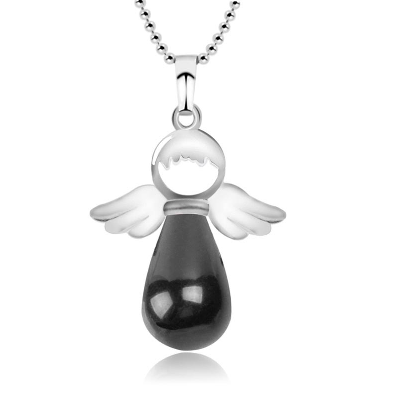 Wear FengShui Little Angel Wings Natural Crystal Luck Necklace Pendant