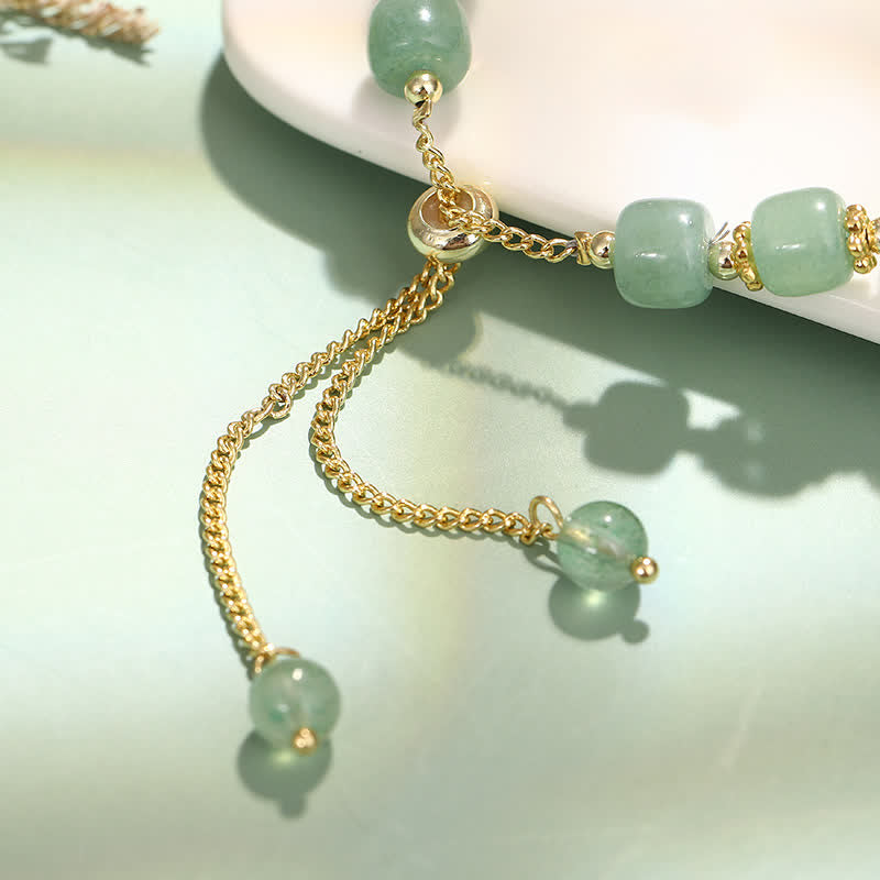 Wear FengShui Year of the Rabbit Natural Green Aventurine Luck Bead Bracelet
