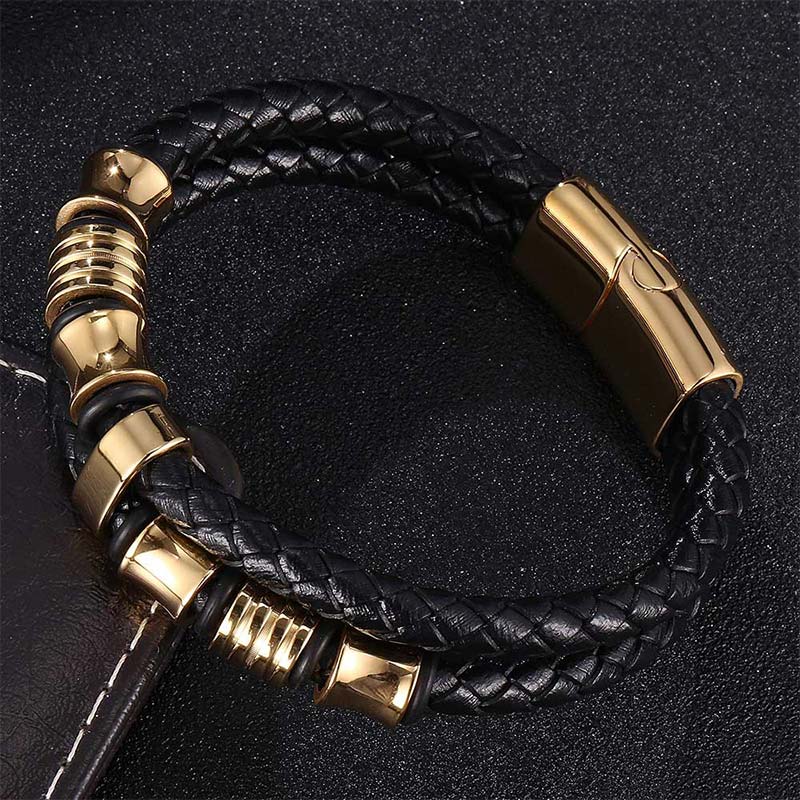 Wear FengShui Layered Leather Weave Fortune Bracelet