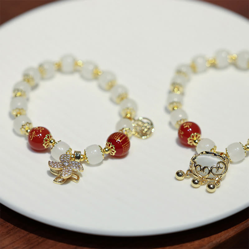 Wear FengShui Windmill Chinese Lock Charm Fu Character Blessing Bracelet