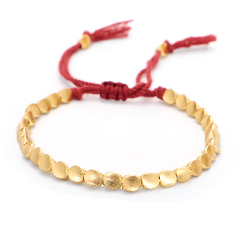 Wear FengShui Tibetan Copper Beads Healing Luck Bracelet