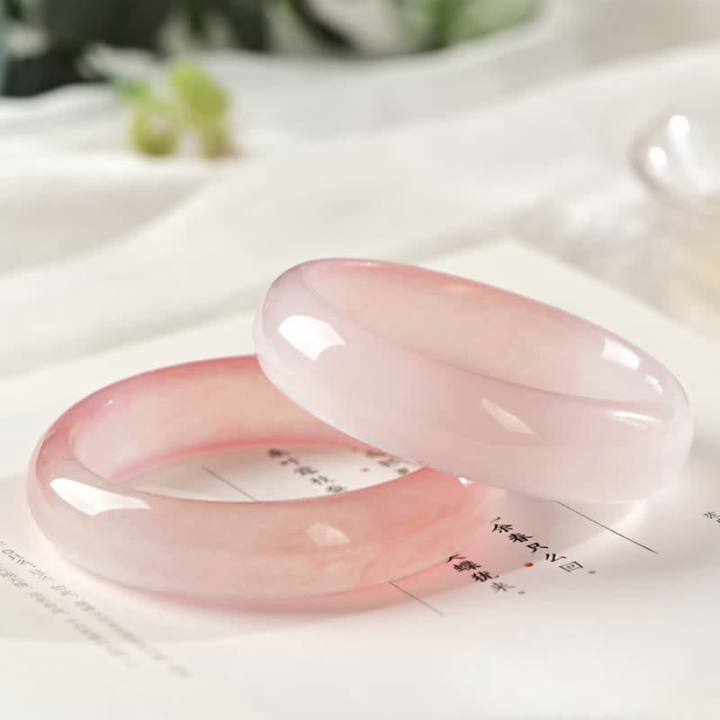 Wear FengShui Pink Golden Silk Jade Wealth Bracelet Bangle