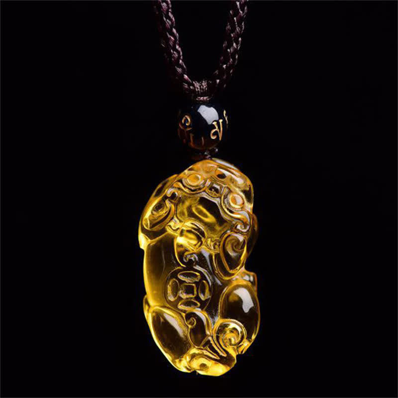 Wear FengShui FengShui Citrine PiXiu Wealth Necklace Pendant