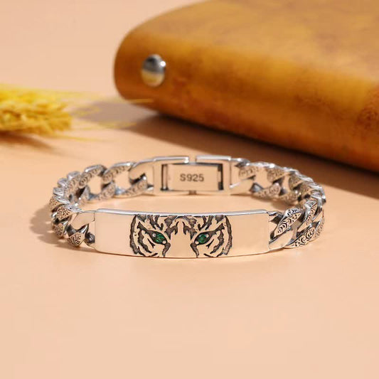 Wear FengShui Tiger Copper Luck Cuff Chain Bracelet
