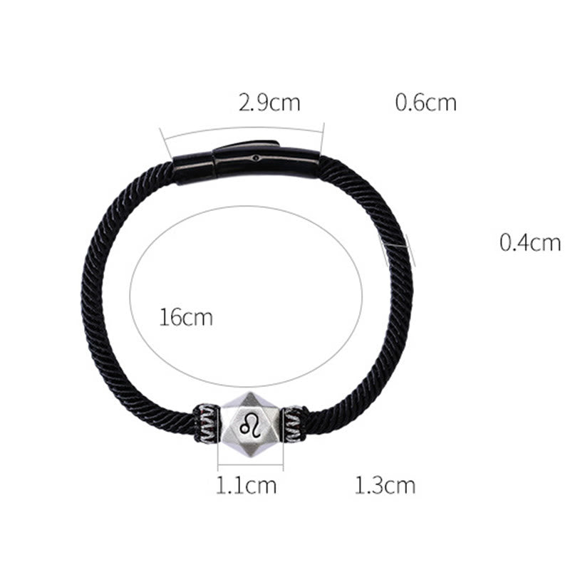 Wear FengShui 999 Sterling Silver 12 Constellations of the Zodiac Protection Handmade String Bracelet