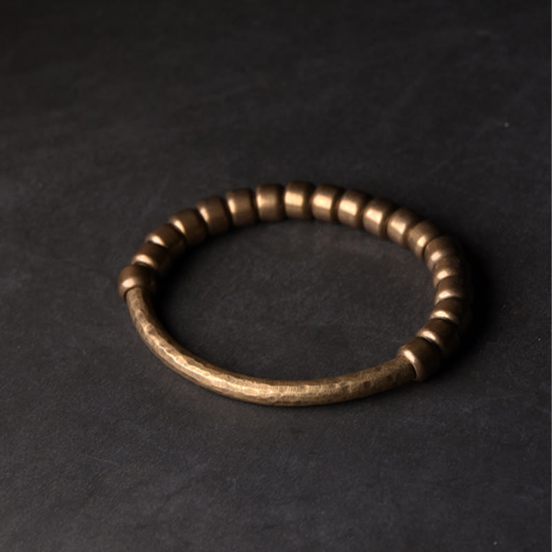 Wear FengShui Simple Design Copper Brass Bead Luck Wealth Bracelet