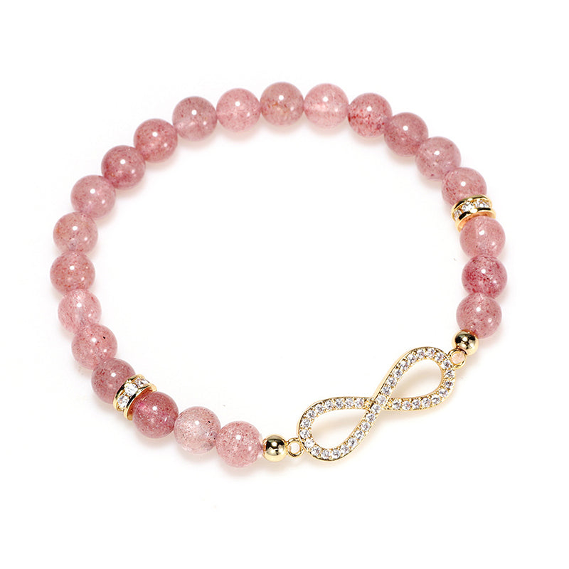 Wear FengShui Natural Strawberry Quartz Positivity Healing Bracelet