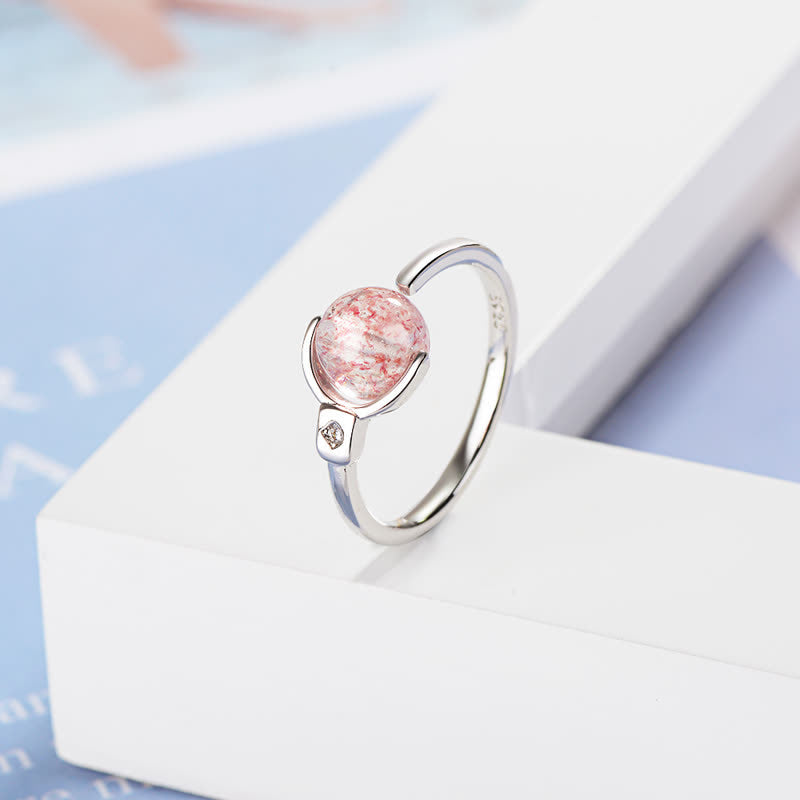 Wear FengShui Pink Crystal Soothing Rotation Ring