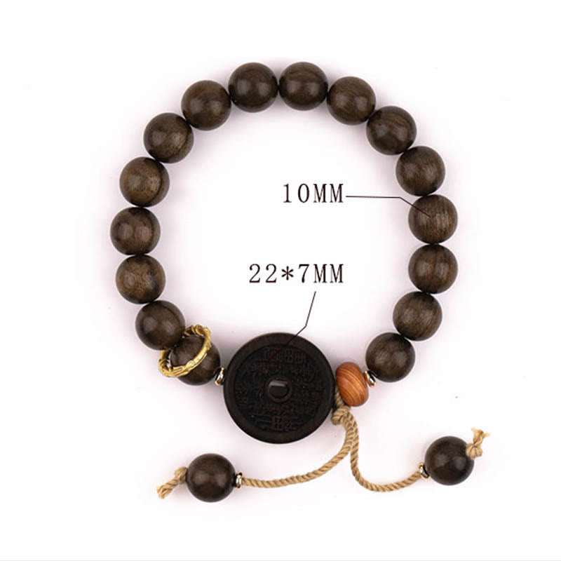 Wear FengShui Ebony Wood Mountain Ghosts Spend Money Balance Bracelet