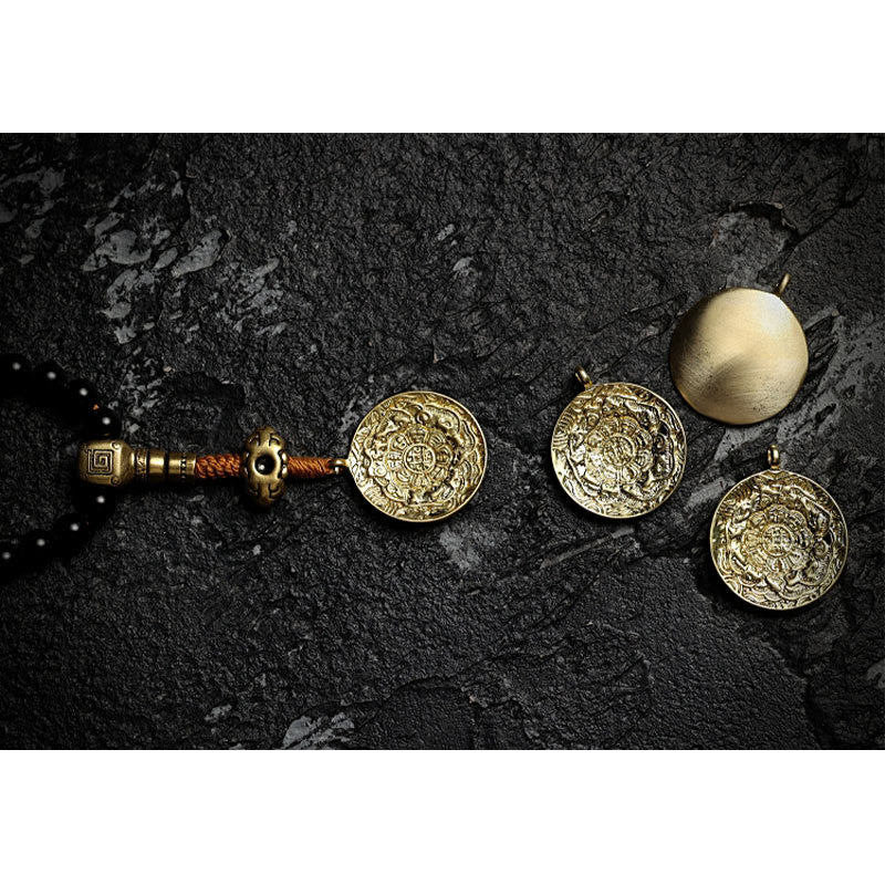 Wear FengShui Tibetan 108 Mala Beads Black Onyx Tiger Eye Beads Nine Palaces Bagua Protection Bracelet