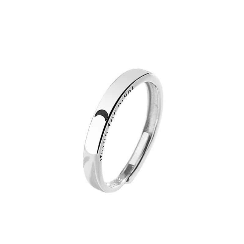 Wear FengShui 925 Sterling Silver Sun Moon Protection Adjustable Couple Ring