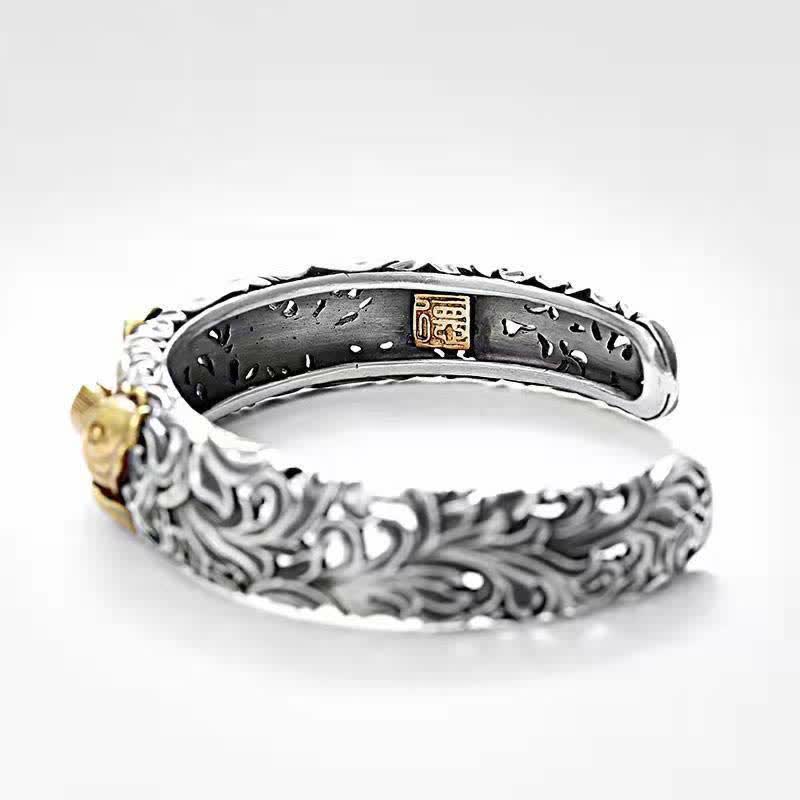Wear FengShui Koi Fish Grass Pattern Prosperity Wealth Bracelet Bangle