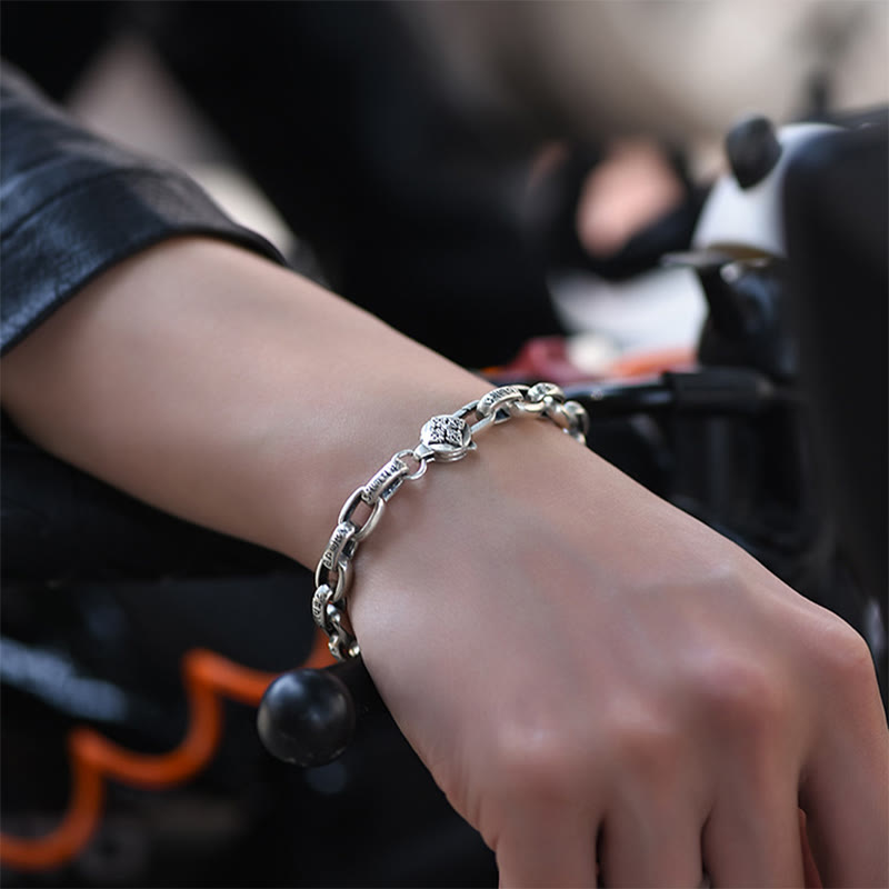 Wear FengShui Om Mani Padme Hum Double Dorje Copper Engraved Wisdom Bracelet