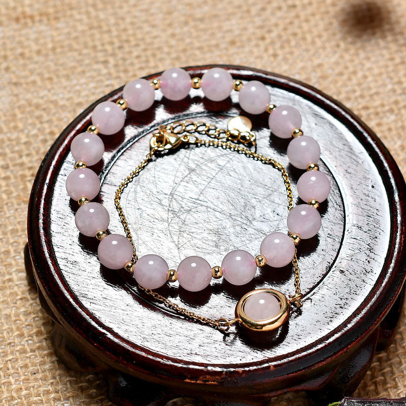 Wear FengShui Sun Stone Strawberry Quartz Crystal Positive Bracelet