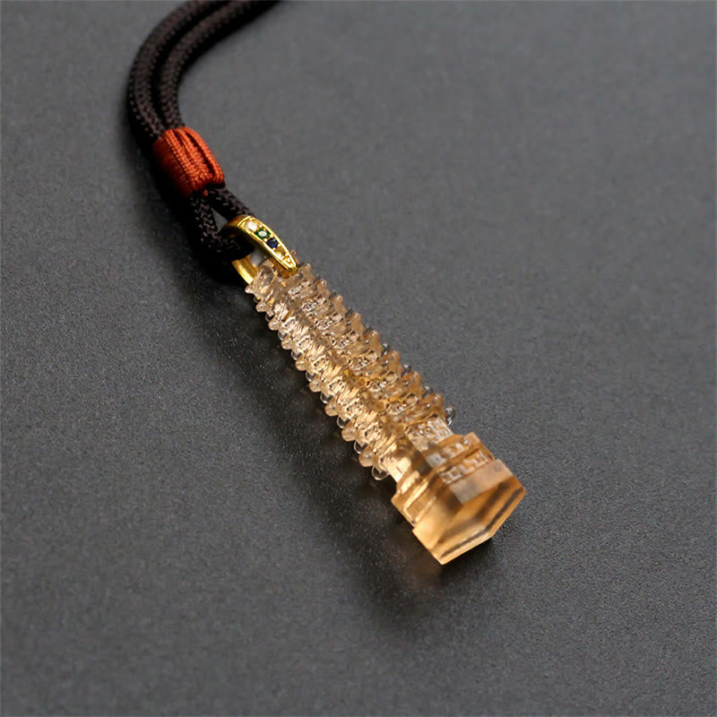 Wear FengShui Liuli Ancient Pagoda Wisdom Necklace