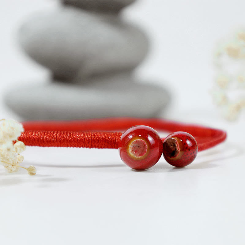 Wear FengShui FengShui Lucky Red String Ceramic Bracelet