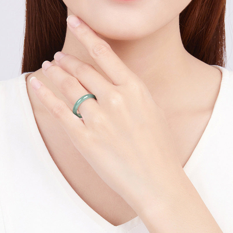 Wear FengShui Natural Jade Prosperity Protection Ring