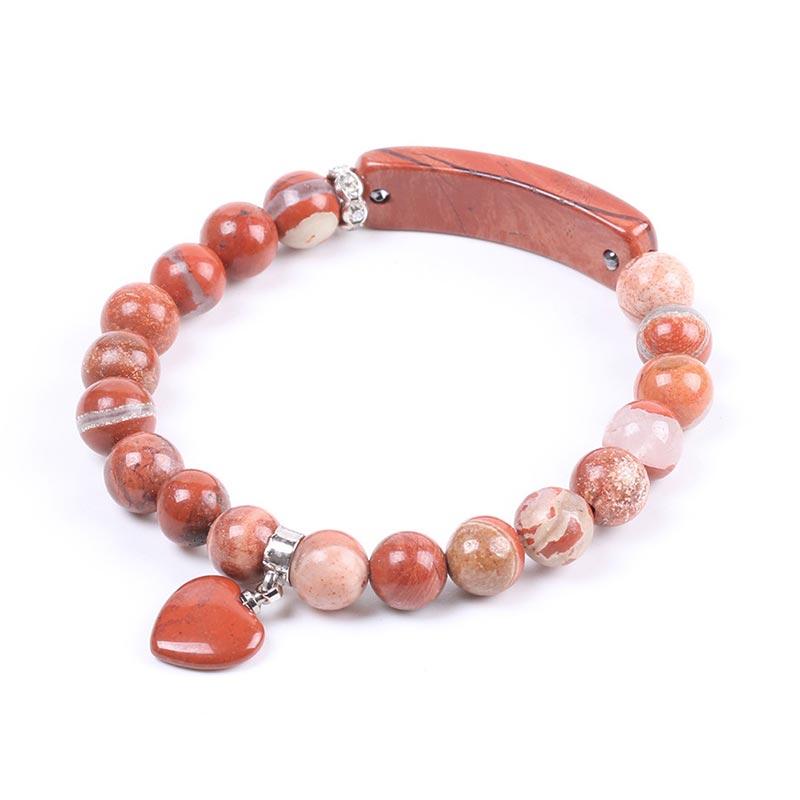 Wear FengShui Natural Quartz Love Heart Healing Beads Bracelet