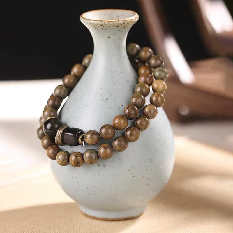 Wear FengShui Tibetan Green Sandalwood Crystal Soothing Peace Bracelet