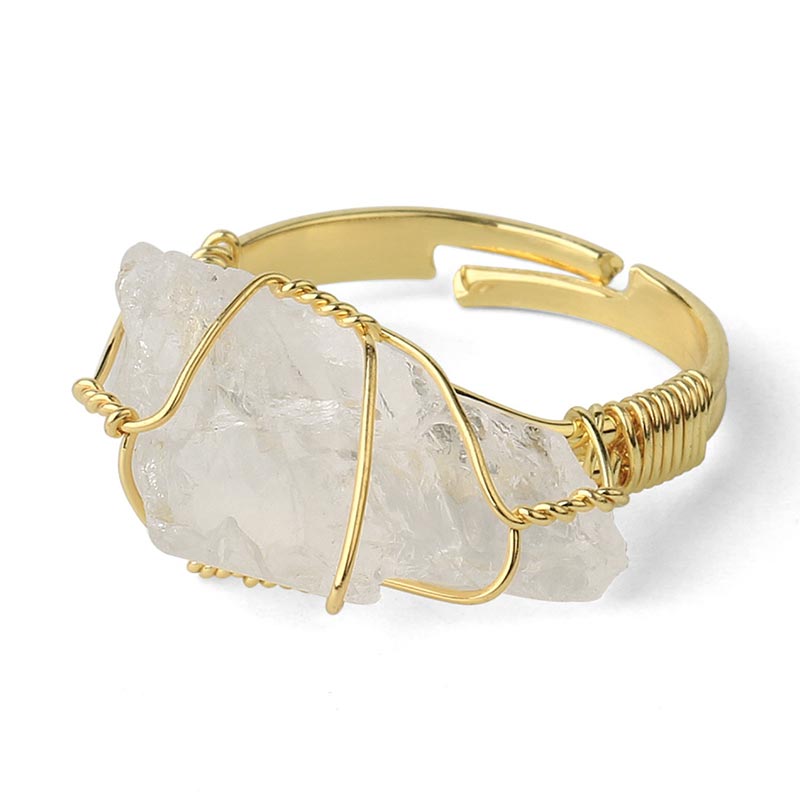 Wear FengShui Natural Crystal Gemstone Amethyst Adjustable Ring