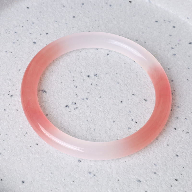 Wear FengShui Pink Golden Silk Jade Wealth Bracelet Bangle