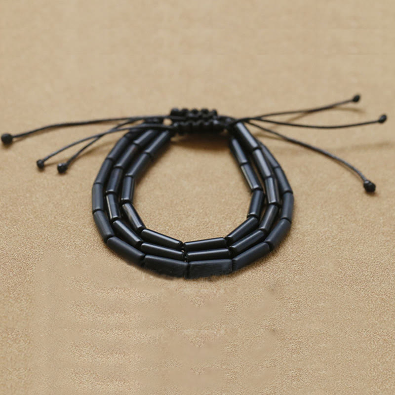 Wear FengShui Black Onyx Bead Support Protection Bracelet