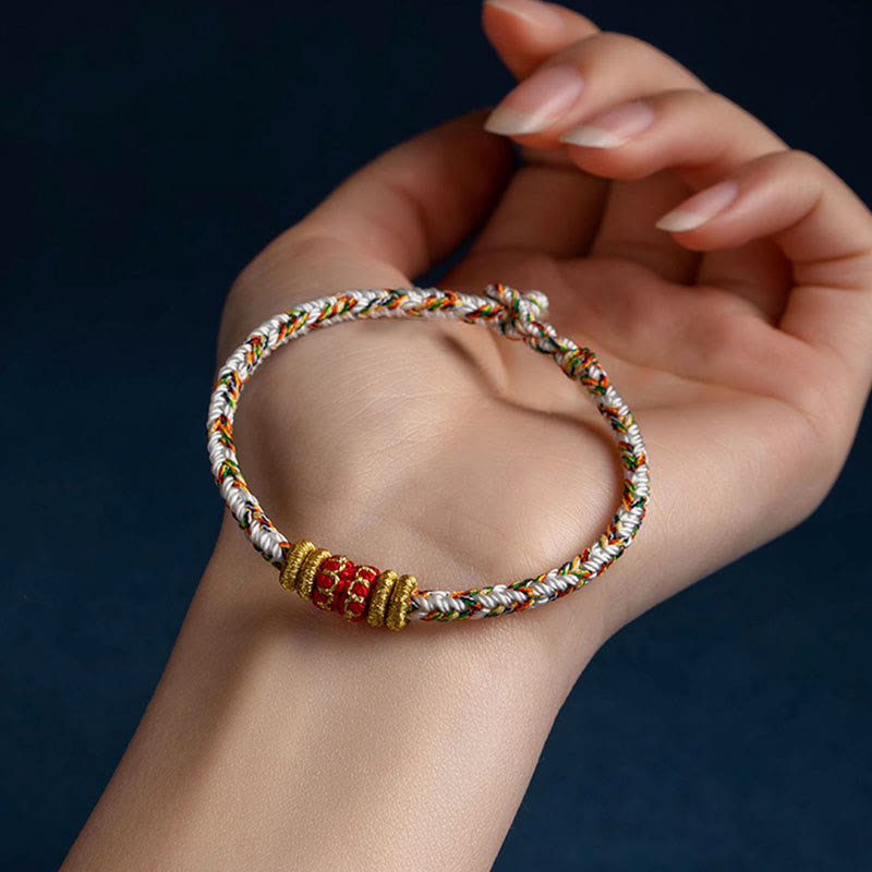 Wear FengShui Tibet Handmade Chinese Zodiac Natal Buddha Luck Strength Braided String Bracelet