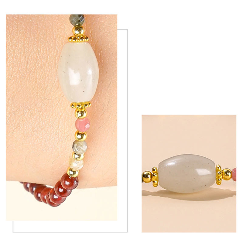 Wear FengShui Garnet Jade Tourmaline Bead Passion Bracelet