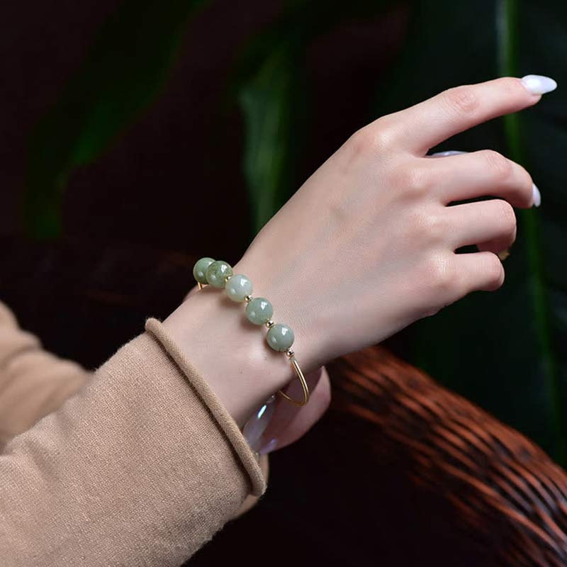 Wear FengShui Jade Abundance Luck Blessing Bracelet Bangle