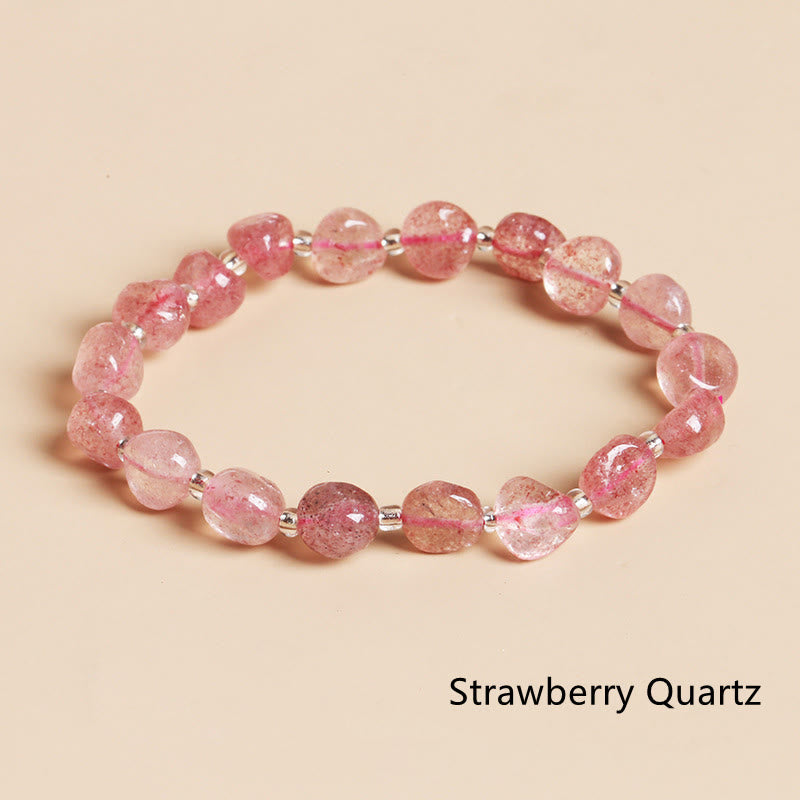 Wear FengShui Natural Irregular Shape Stone Crystal Meditation Balance Bracelet