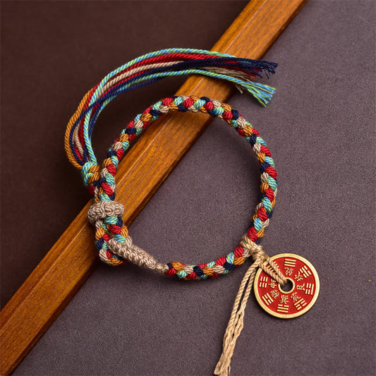Wear FengShui Handmade Bagua Harmony Multicolored Rope Bracelet