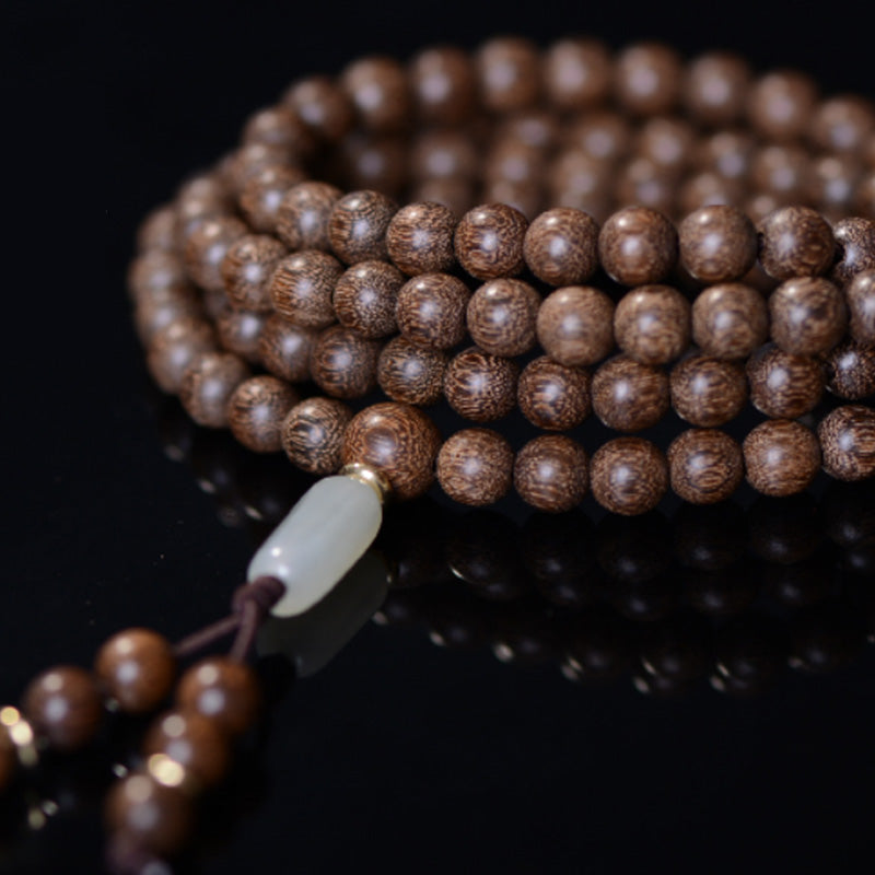 Wear FengShui 108 Mala Beads Rosewood Jade Calm Bracelet