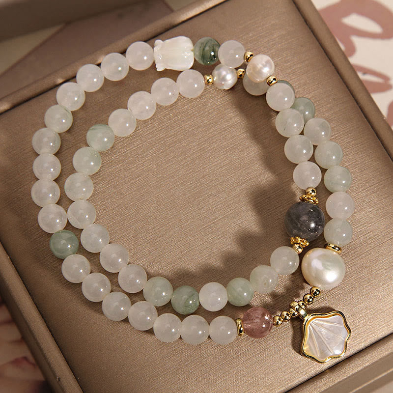 Wear FengShui Double Layer Jade Shell Luck Bracelet