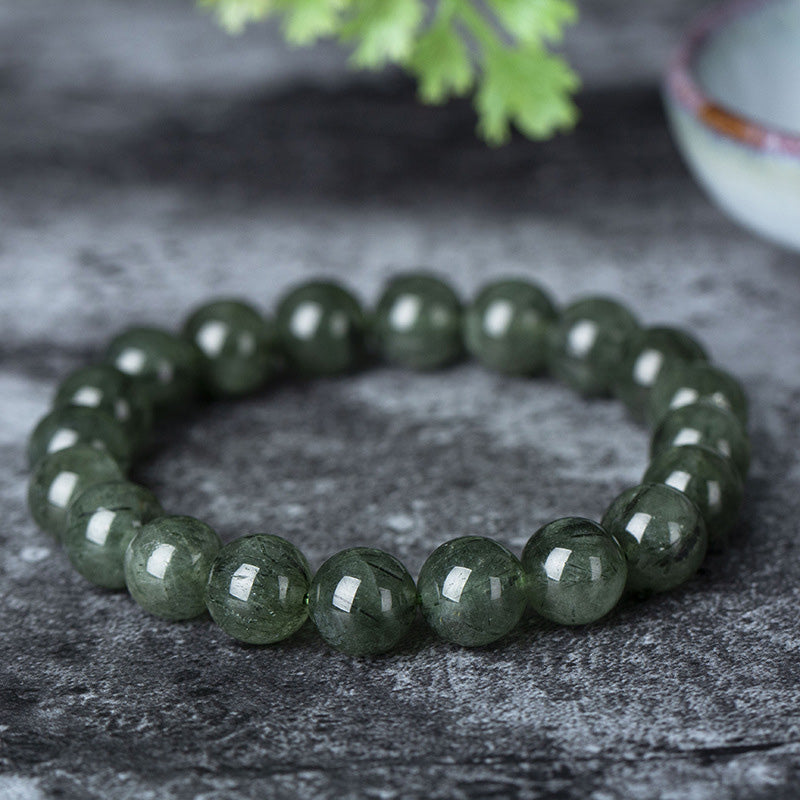 Wear FengShui Natural Green Crystal Blessing Wealth Bracelet