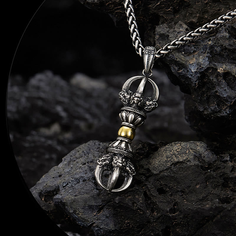 Wear FengShui Tibetan Dorje Vajra Design Wealth Necklace Pendant