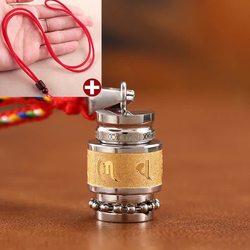 Wear FengShui Tibet Om Mani Padme Hum Shurangama Mantra Titanium Steel Wisdom Amulet Necklace Pendant