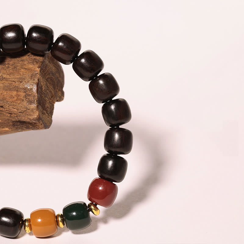 Wear FengShui Ebony Wood Rosewood Peace Balance Bracelet