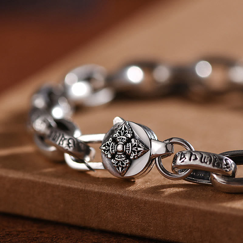 Wear FengShui 925 Sterling Silver Six True Words Wisdom Calm Bracelet