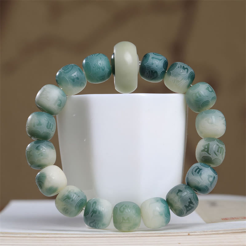 Wear FengShui Bodhi Seed Om Mani Padme Hum Engraved Keep Away Evil Spirits Bracelet